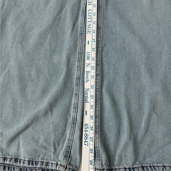 ZARA Wide Leg Flare Jeans Light Wash High Rise US 4 High Waist Crop Denim Pants - Picture 11 of 12